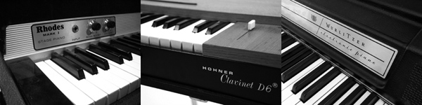 Fender Rhodes, Hohner Clavinet, 
 and Wurlitzer EP200